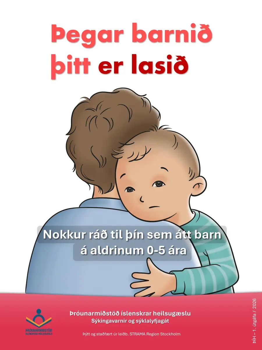 Forsíða bæklingsins Þegar barnið þitt er veikt